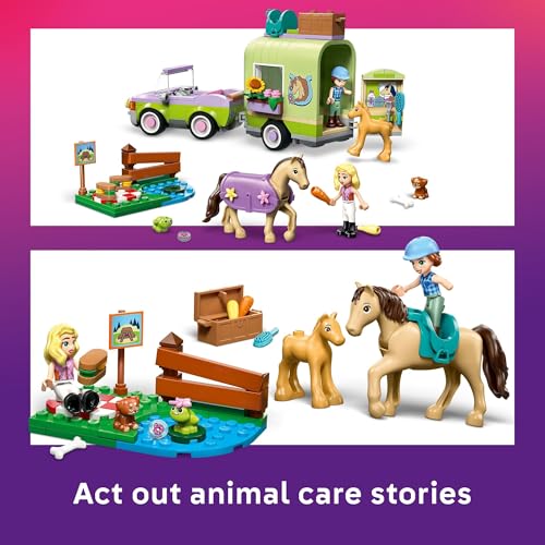 LEGO Friends Horse & Baby Foal Trailer Building Toy for Girls & Boys - Pretend Play Set for Kids, Ages 7+ - W/Autumn & Matilde Minidolls, Toy Animals, & Accessories - Gift Idea for Birthdays - 42695 - image 4