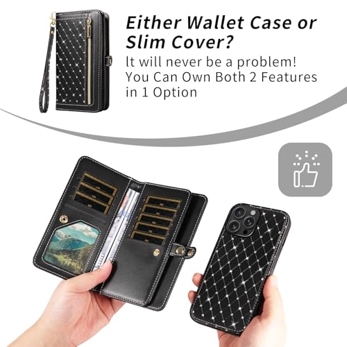 Étui portefeuille iPhone 13 Pro Max anti-chute avec coque détachable - 4