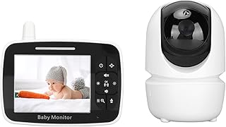 Monitor de bebê, Monitor de bebê de Vídeo TFT Grande de 3,5 Polegadas, Conversa Em Dois Sentidos, Despertar Inteligente, Visão Noturna, Monitores de Câmera Infantil WiFi de