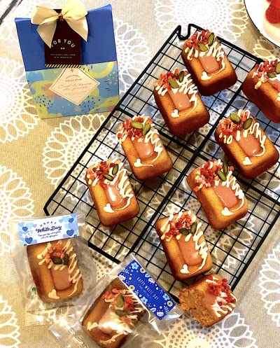 Elesinsoz 10 Cup Financier Cake Baking Pan Mini Brownie Bite Square Muffin Cupcake Small Banana Bread Loaf Meatloaf Cornbread Nonstick Madeleine Cookie All Edge Only Corner Individual Tin Tray Mold #TOP5