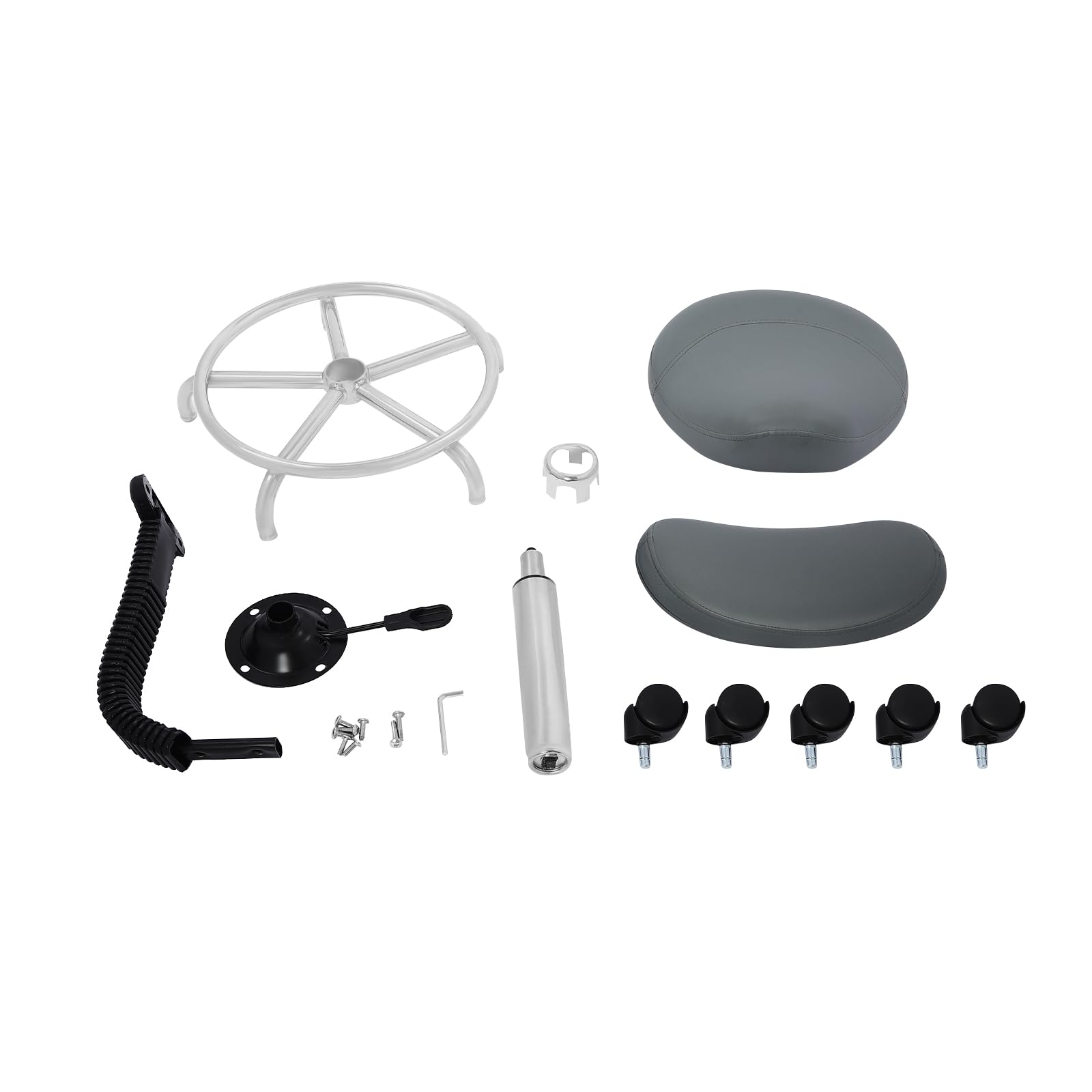 Sgabello da sella ergonomico con schienale, sedia a rotelle Saddle Sgabello Saddle Saddle Sgabello Sollevamento Sella Sgabello da ufficio Spa regolabile in altezza 45-59 cm (grigio)
