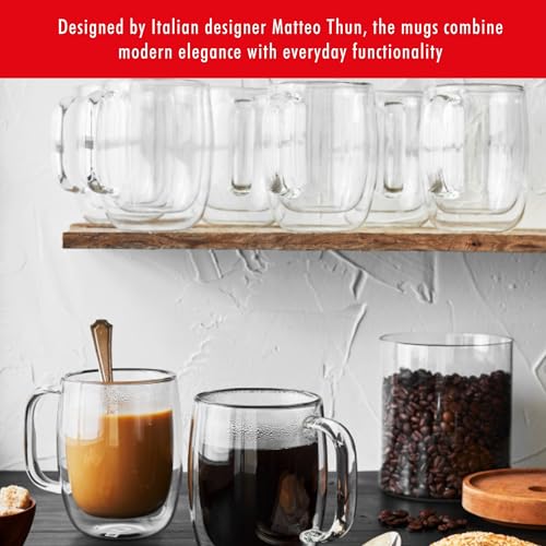 ZWILLING Sorrento Plus 8 Piece Insulated Double-Wall Glass Latte Mug Set - Value Pack, Clear, 39500-126 by ZWILLING - Image 2