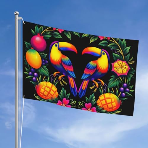 Drapeau de cour perroquet tropical en polyester résistant de haute qualité - 3