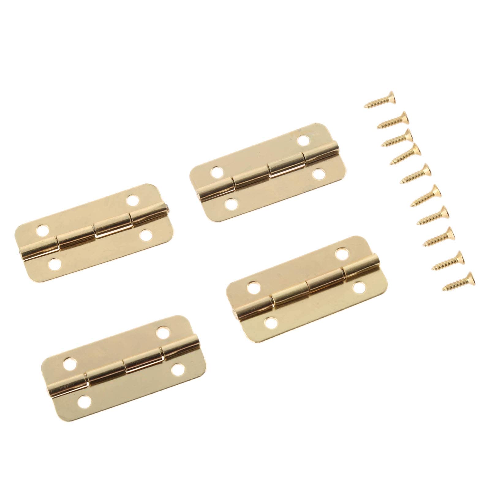 Zawias, 4 szt. 37 x 17 mm złote drzwi meblowe do pudełka biżuteria skrzynia prezent wino drewniana obudowa domek dla lalek szafka