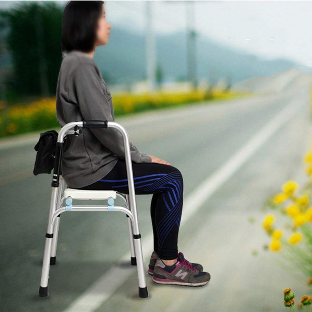 Cesta para caminar para personas mayores, andador, cesta para caminar para personas mayores, cesta plegable de aluminio para personas mayores con ruedas, andador liviano para perso