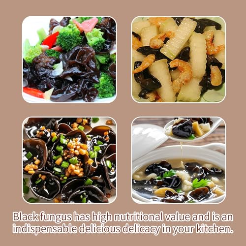 Image of MEIMIDUO 3.0 Oz /85g Dried Black Fungus Wood Ear Mushrooms - All Natural Vegan, Premium Dried Mushrooms For Cooking, Soup, Hot Pot - Resealable Sealable Plastic Can Packaging