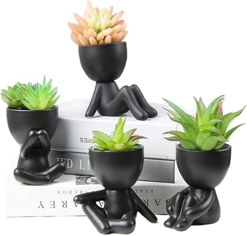 GEBYUI 人工植物の装飾、造花 観葉植物、卓上鉢植え、シミュレーション、テーブルデコレーション(植物なし) (D)