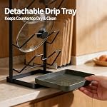 Pot Lid Holder with Spoon Rest, 3 Tiered Lid Rack, Stainless Steel - Image 6
