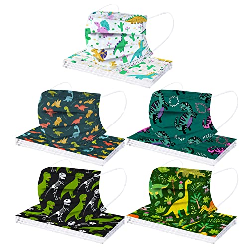 50枚入り マスク 不織布 不織布マスク 可愛い 柄豊富 恐竜 マスク 使い捨てマスク こどもマスク 漫画柄 マスク かわいい 超快適マスク 3層構造 男の子 女の子 プリーツ型 高密度フィルター 学生 通勤 通学(50pc-01)