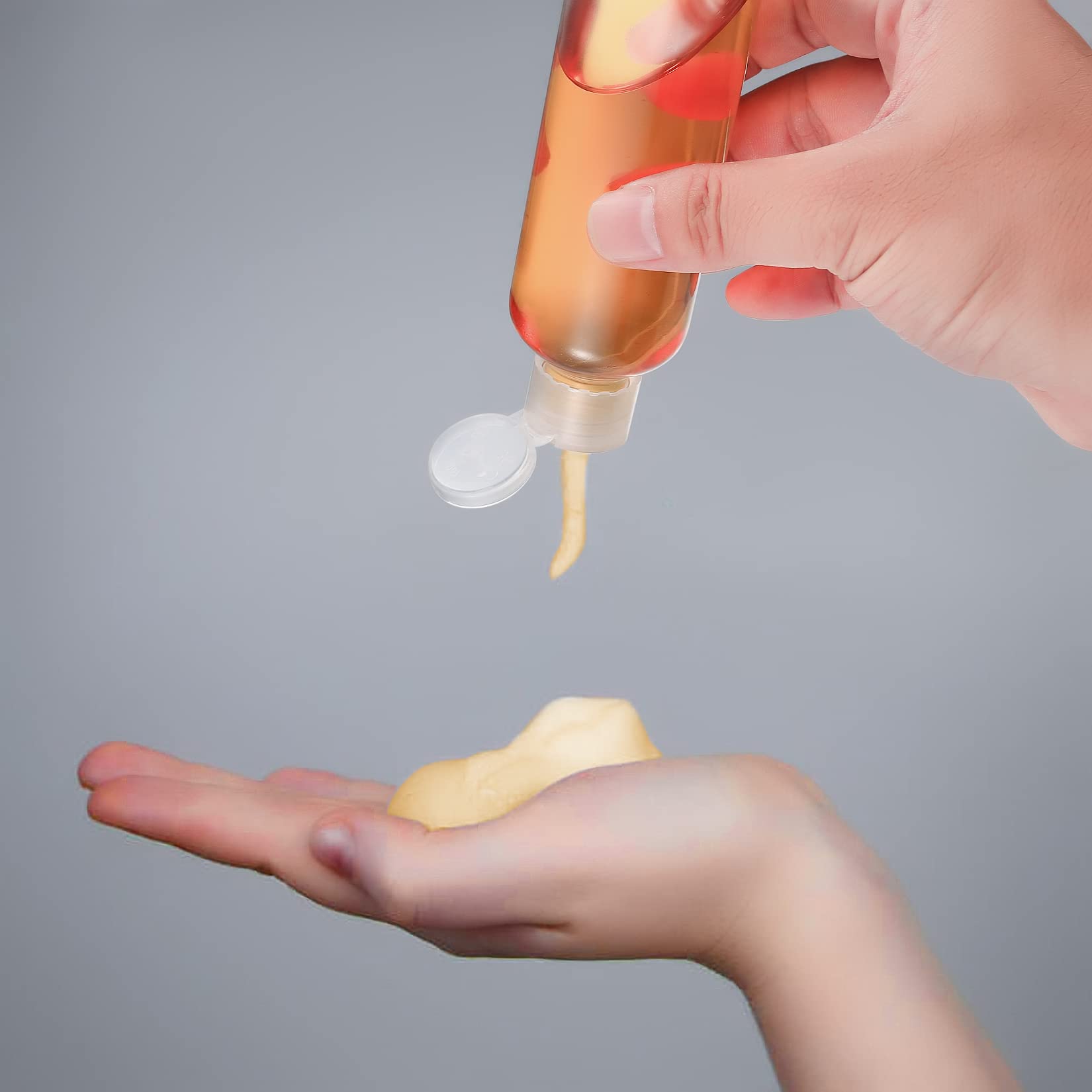 Contenitori Da Viaggio Per Shampoo E Balsamo - Set 2 Bottiglie Ricaricabili 200 Ml Con Tappo A Disco, Verde-Blu - Foto 2