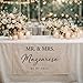 Personalized Mr and Mrs Wedding Table Runner, Custom Last Name and Date Banner, Sweetheart Table Decor, Elegant Wedding Reception Sign, Custom Linen Table Runner Decor