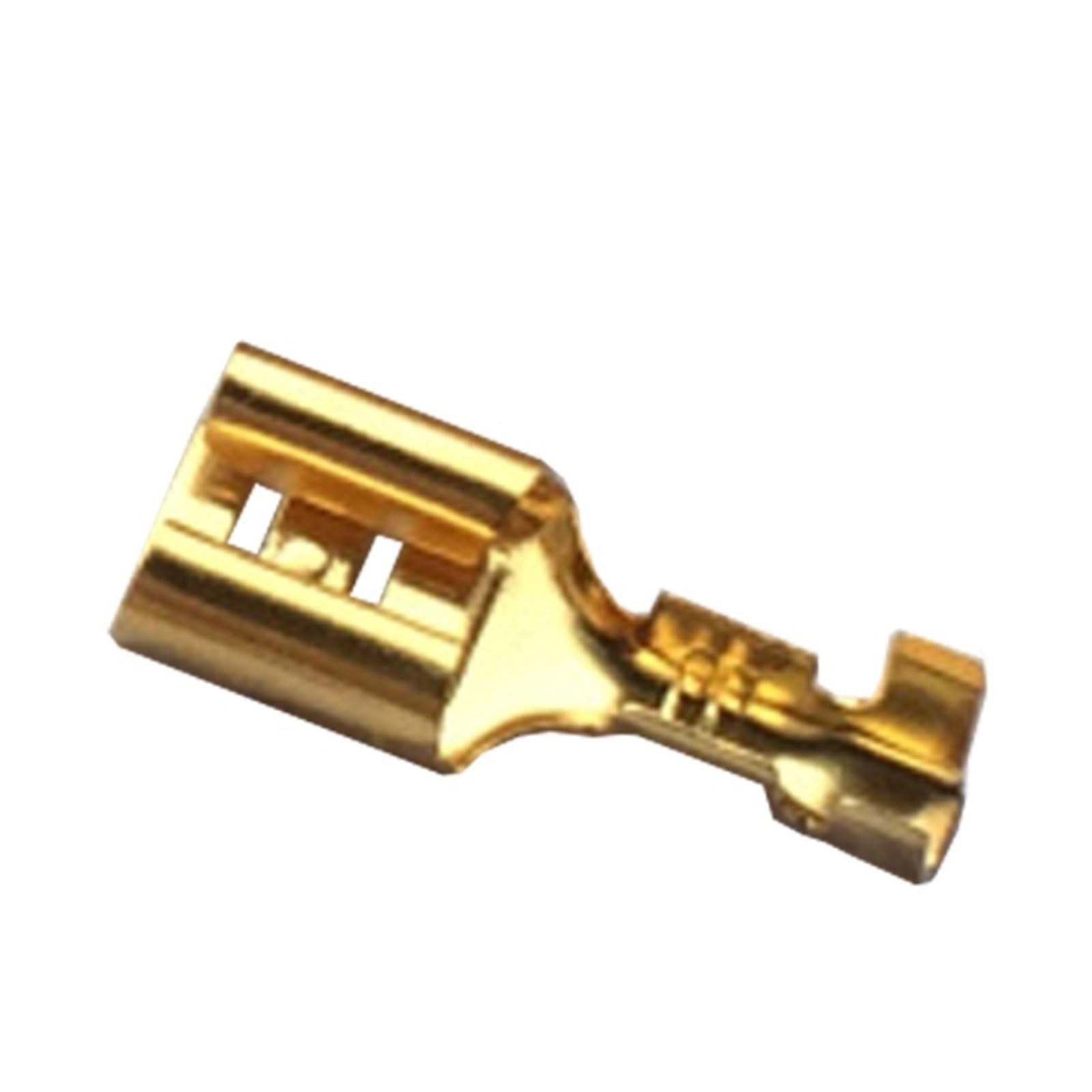 20/50/100/200/500 Pcs 6.3 Automobile Wiring Copper Terminal 250 Spring Female Connector High Foot 0.4 Thick DJ622-D6.3C(A,100 pcs)