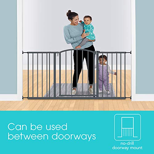 Summer Extra Wide Decor Safety Baby Gate, Gray – 27” Tall, Fits Openings Of 28” To 51.5” Wide, 20” Wide Door Opening, Baby And Pet Gate For Extra Wide Doorways #TOP2