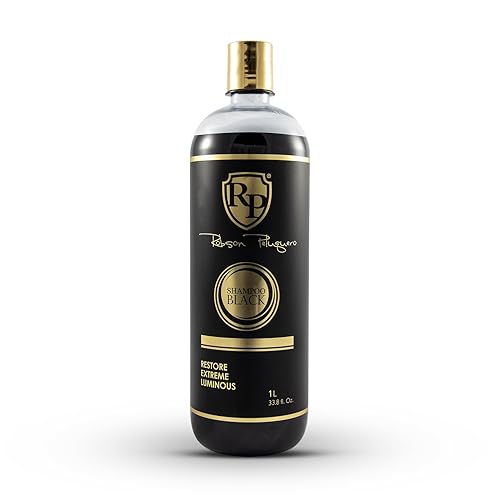 Robson Peluquero Black Blonde Shampoo – Restore Extreme Luminous, 33.8 fl oz (1L) | Champú Tonificante Anti-Latón Cabello Brassy Blanqueado |