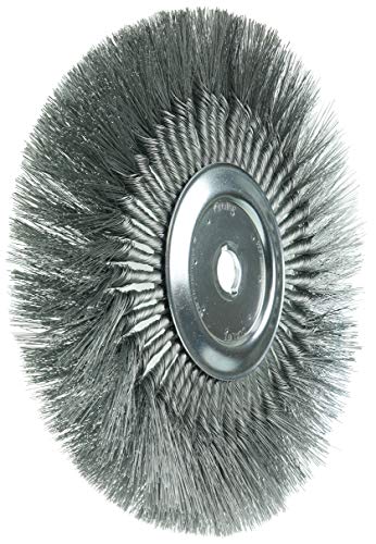 Image of Weiler 08249 15 inch Standard Twist Knot Wire Wheel, .016 inch Steel Fill, 1-1 /4 inch Arbor Hole, Made in The USA (Pack of 2)