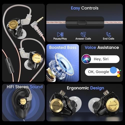 Image of Sounce KZ EDX Pro IEM Earphones | HiFi Stereo Dual Magnetic Circuit Dynamic Drivers | Resin Inlay Metal Process | 24 Ohms Impedance | Detachable 5N OFC 2Pin Cable | Black
