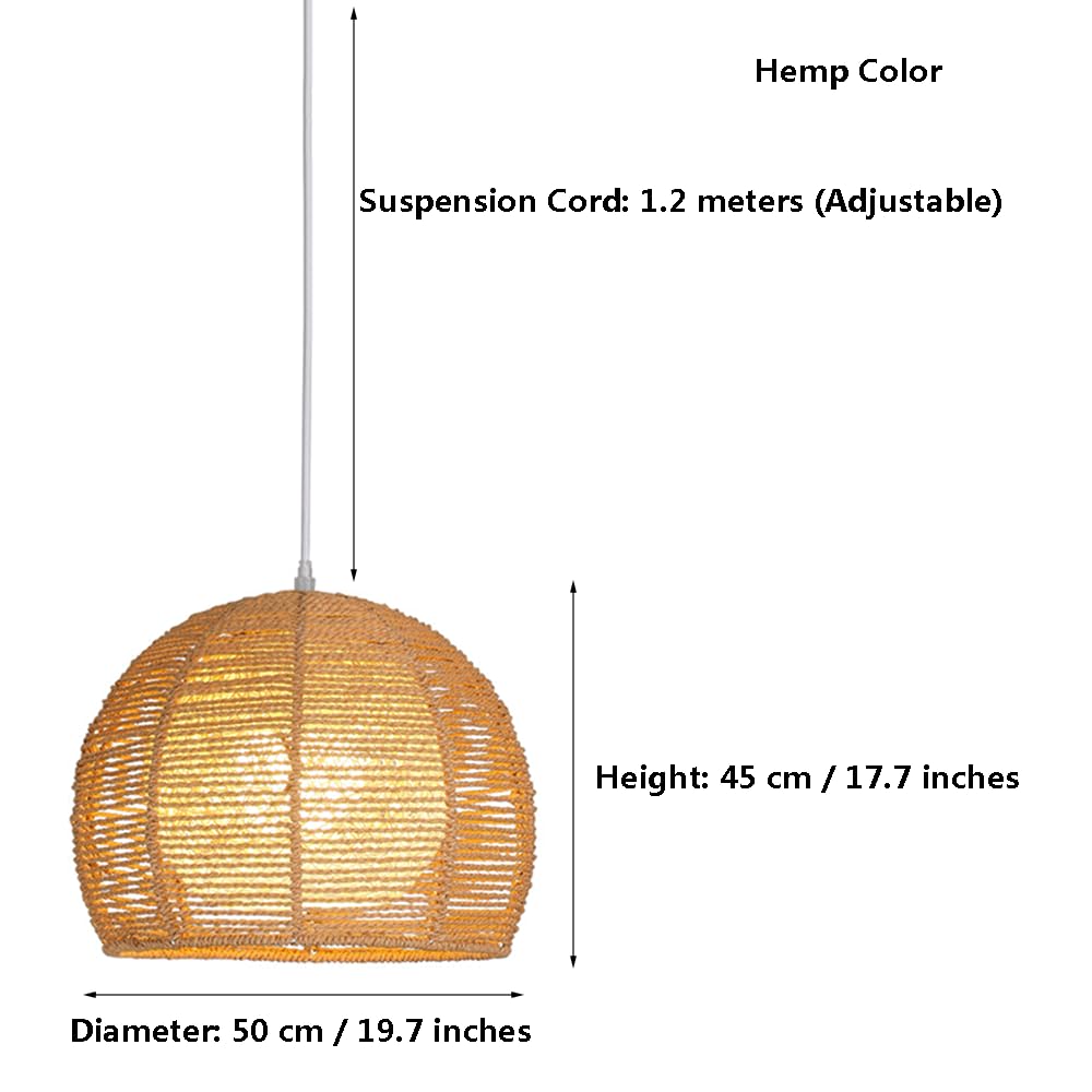 Wisząca Lampa Wiklinowa E27, Abażur Z Plecionego Koszyka Z Rattanu, Lampa Sufitowa W Stylu Rustykalnym, Rustykalnym, Boho, Do Salonu, Wyspy Kuchennej CJSLXGBL