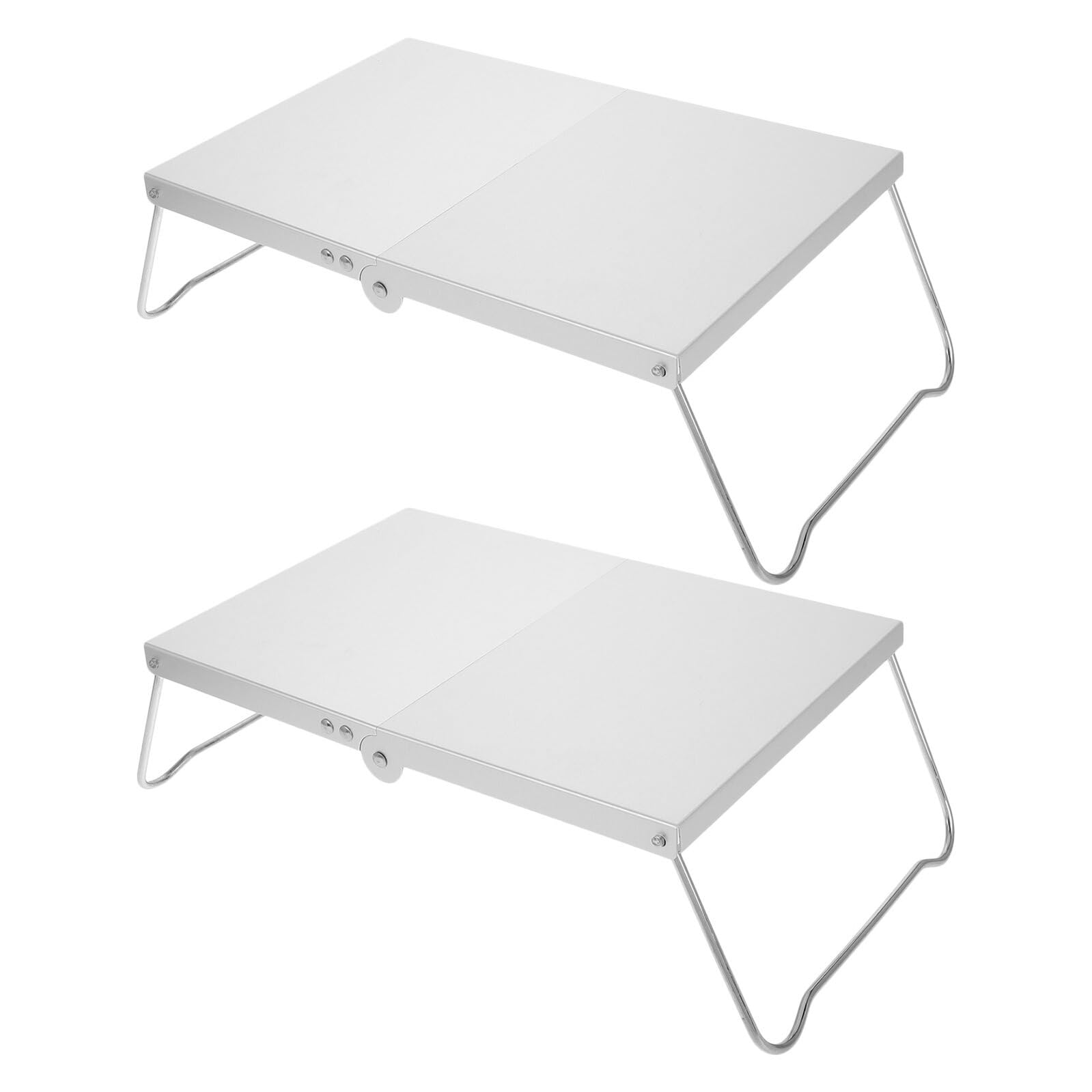 Mesa de Camping Compacta Plegable de Aluminio, 2 Piezas, Rectangular