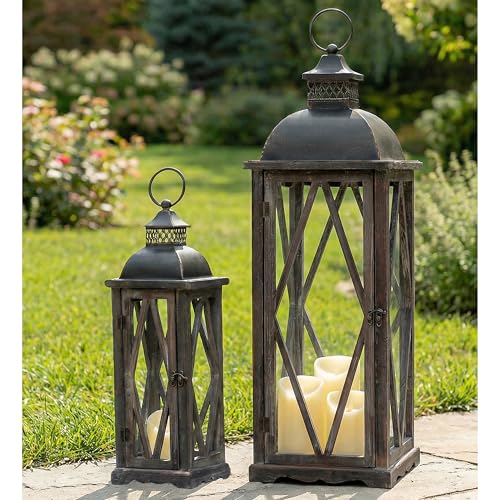 Perfnique Farmhouse Outdoor Lanterns for Patio...