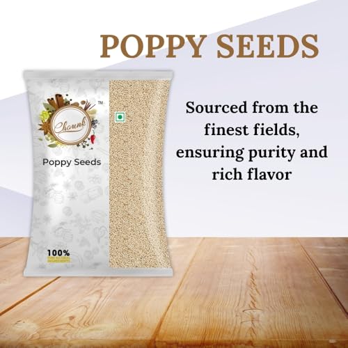 Image of CHOUNK NATURAL WHITE POPPY SEEDS - 200 g (100 grams x 2 Packets) | No Coating | No Wash | Khus Khus | Khas Khas | Posta Dana | Khaskhas