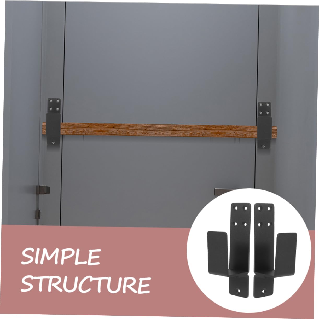 POPETPOP Supports de Barre de Sécurité pour Porte de Grange en Acier, Design Épaissi, 4 Pièces, pour Portail de Clôture et Entrepôt
