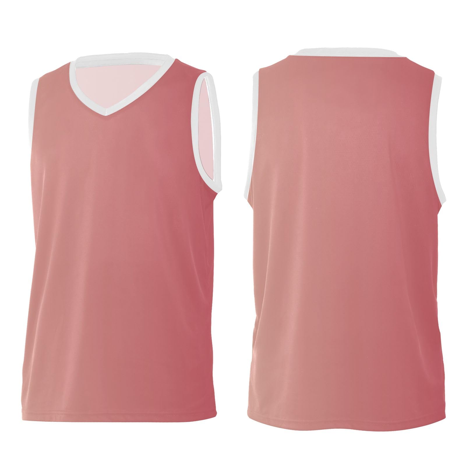 TSENQUE Red Gradient V-Neck Basketball Jerseys Sports Jersey Shirts XS-3XL Basketball Jersey Uniform Suit for Men Women Adults