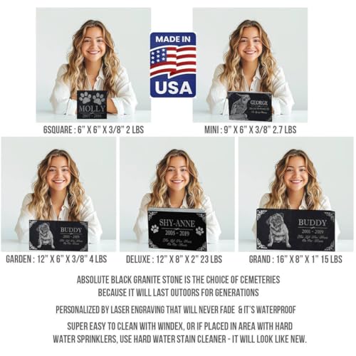 Image of Memorial Headstone for Outdoors | Tombstone for Cemetery | Weatherproof Grave Marker | Memorial Cross | Yard Plaque | Decorations for Celebration of Life