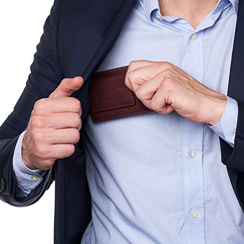 Image of alpine swiss Harper Mens RFID Slim Money Clip Front Pocket Wallet Minimalist Leather ID Card Holder