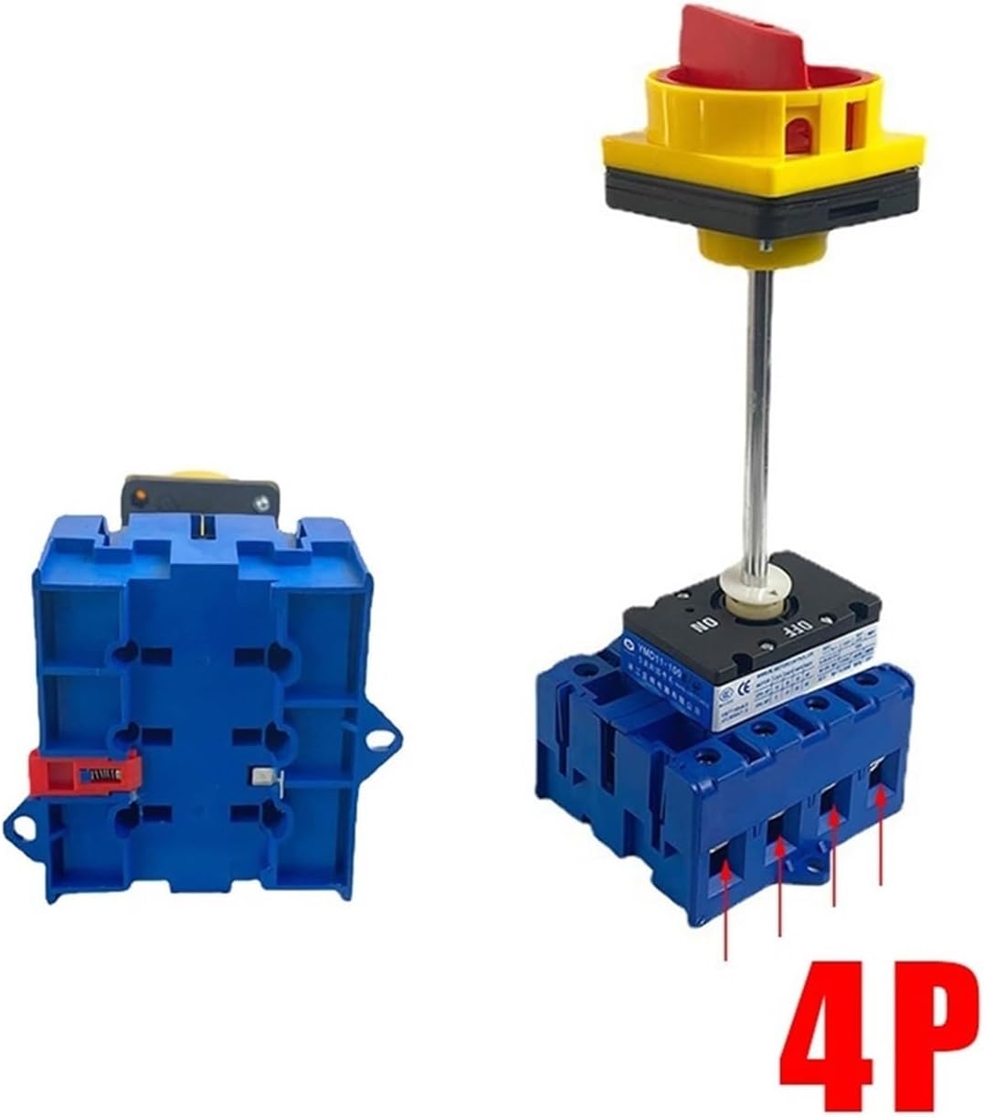 Disconnect Isolator Switch with Aluminium Bar Rail Mounted 80A 3/P On-Off Padlock Rotary Cam Cabinet Control YMD11-80B/4P(4P)