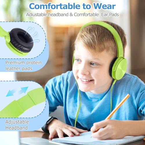 Ladont 2 Pack Kids Headphones for School Classroom K-12, Swivel Foldable, HD Stereo, 3.5mm Jack Wired Headphone for Kids Children Student (Blue+Pink) - image 5