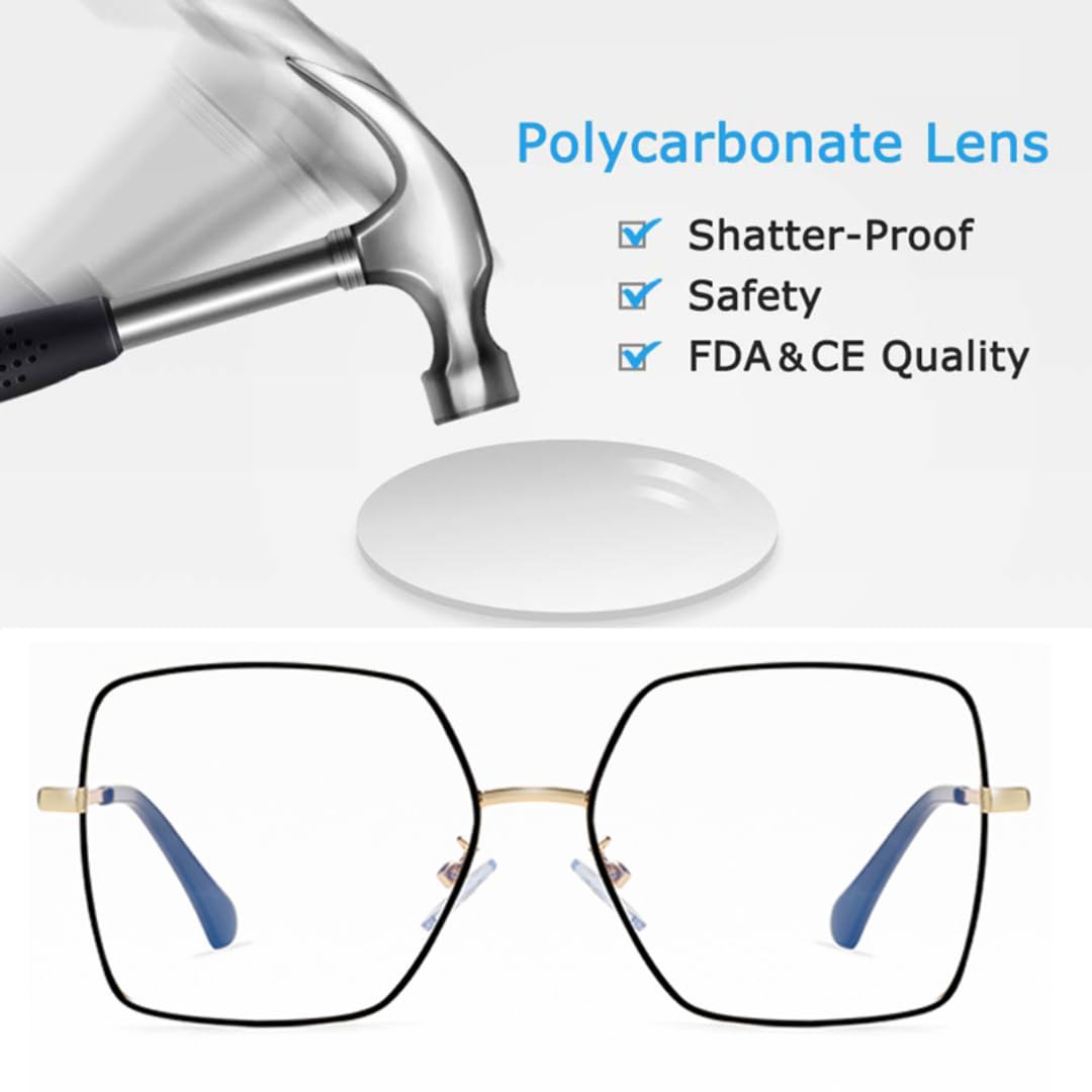 Occhiali da sole oversize con lenti polarizzate e clip magnetica da donna, montatura in metallo bloccante