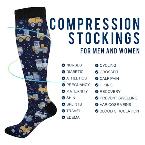 Image of Fisyme Socks for Women Men, Warm Comfort Athletic Crew Running Hiking Cycling Compression Socks