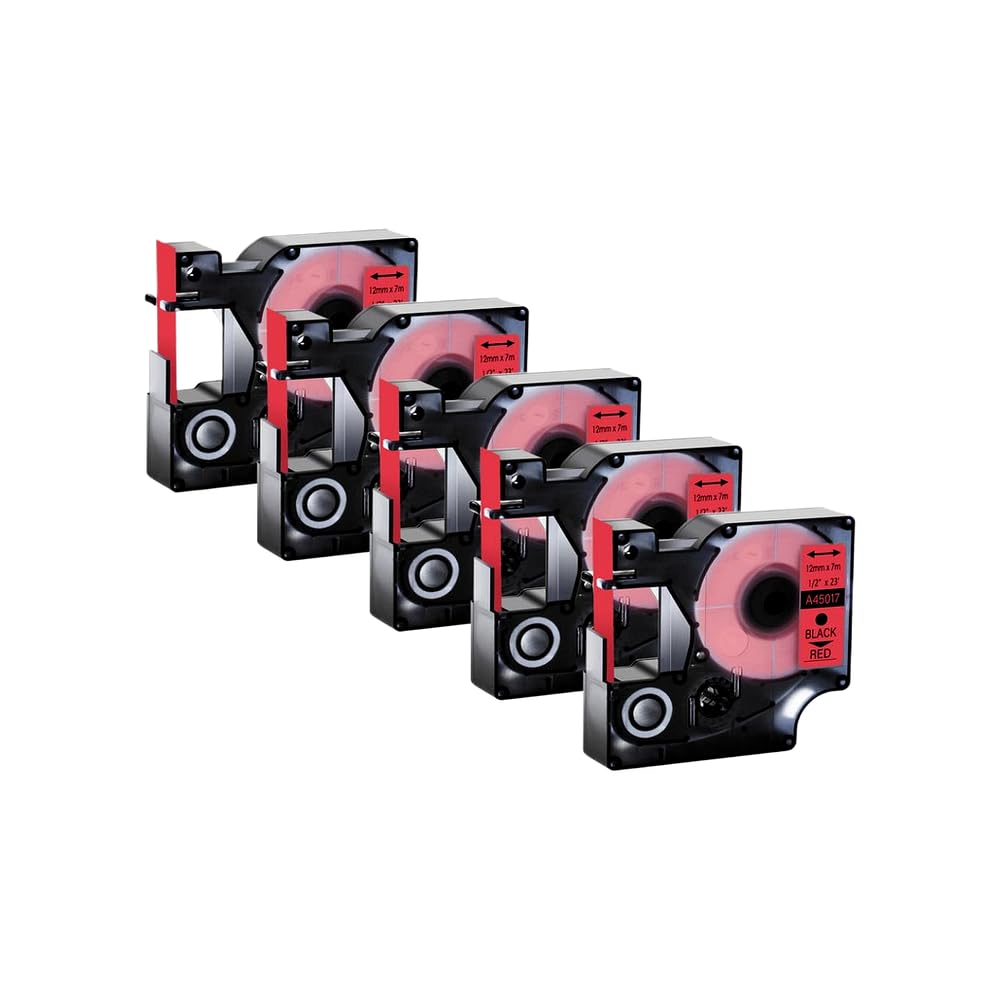 Confezione da 5 nastri per etichette da 12 mm compatibili con D1 A45010