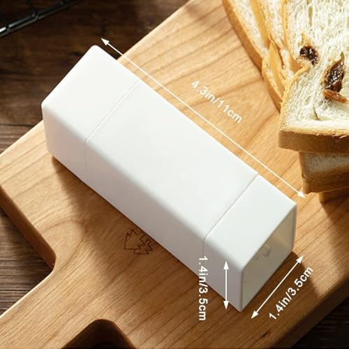 Image of Butter Dispenser, Butter and Container for Fridge Storage,Butter Box with for Kitchen and Restaurant,White