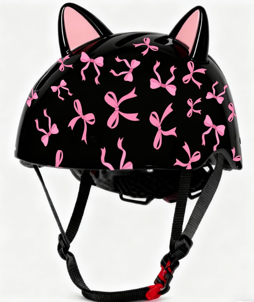 MHJY Kids Helmet for Age 8-14 Girls Bike Helmet Adjustable with DIY Cat Ears for Youth Skateboard Scooter Cycling Roller Skating
