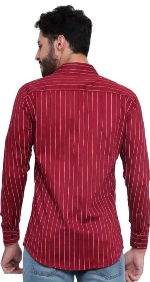Image of Men's Cotton Casual Printed Striped Stylish Shirt for Men