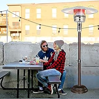 Natural Gas Patio Heater, Includes A 24-foot Hose, Adjustable Height (55in-78in), Passed CE CSA Certification, It's Really Perfect To Sit Outside And Use It In Spring And Autumn