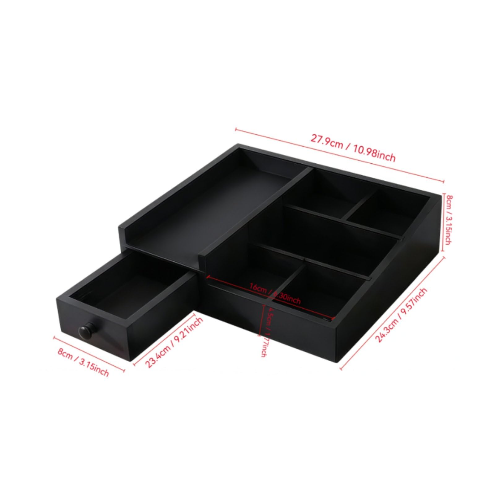 Schreibtisch Organizer Tablett Desktop Organizer Ablage Utensilienhalter Aufbewahrungsschale Schublade aus Kiefernholz für Stifte Bürsten Schmuck für Büro Schminkkommode Bad Nachttisch