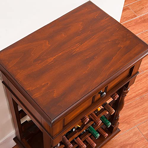 Gabinete para vino de madera estilo europeo marrón miniatura 4