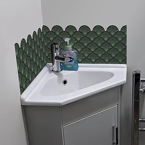 Image of WallDesign Green Matrix Shell - 2ft x 9.75 inch Waterproof Easy Clean Durable Vinyl Decorative Film for Kitchen Counter, Washbasin, Table, Wall, Cupboard