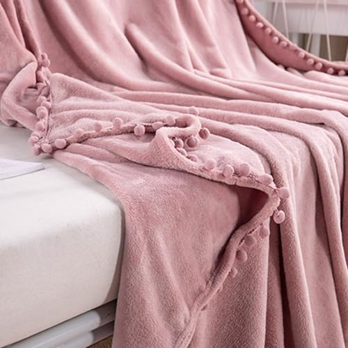 Couverture polaire douce à pompons pour vos soirées télé en hiver - 3