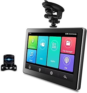 Lianai Gravador de vídeo de carro com lente dupla multilíngue Navegação em visão real Auto Dash Cam Visão noturna Gravador de câmera de carro Assistente de voz DVR Câmera de vídeo grande angular para