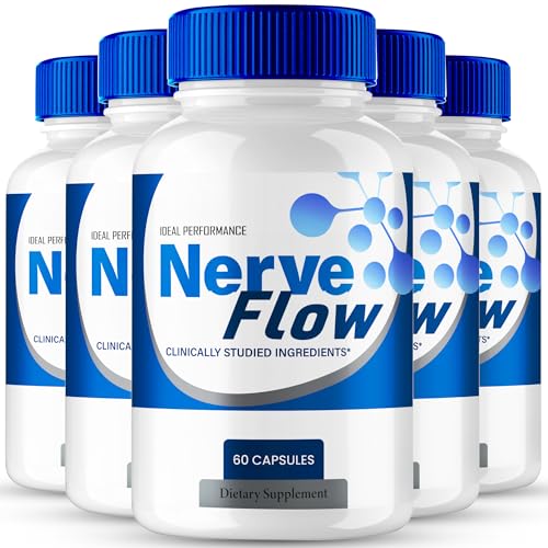 Nerve Flow for Neuropathy Capsules, Nerve Flow Supplement Advanced Nerve Health Pills - Extra Strength All Natural Healthy Circulation & Stable Levels, Advanced NerveFlow Support Reviews (5 Pack)