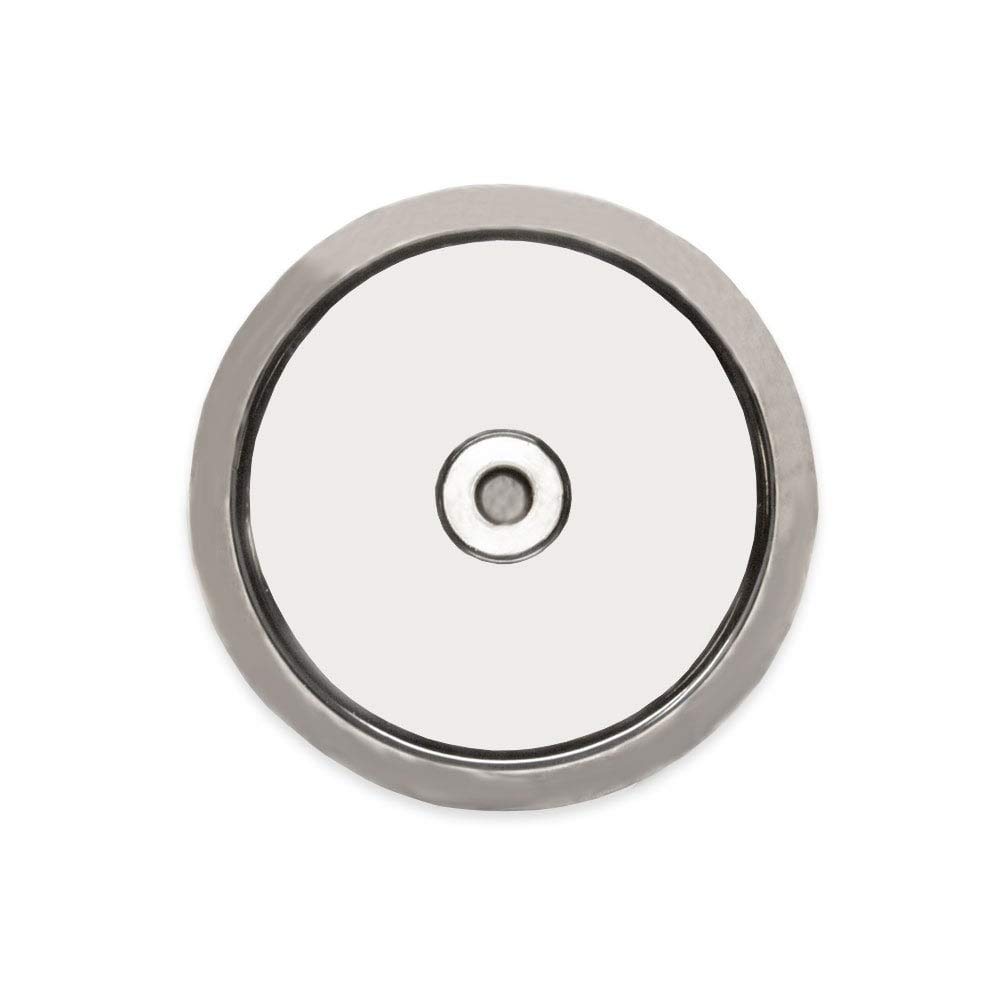 N42 Pot Neodimio Pot Magnet Con Mebolt A Pecchio M12 Per Pesca A Magnete, Recupero E Caccia Al Tesoro - 116mm Dia x 20mm - 400kg Di Traino - Pacco Di 1