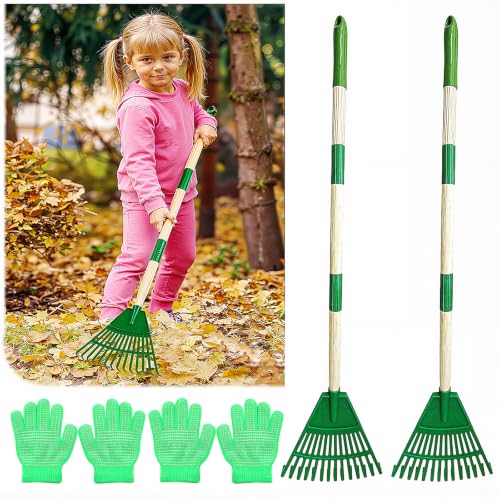 Set 2 Rastrillos para Niños 34" Ajustable con Guantes miniatura 1