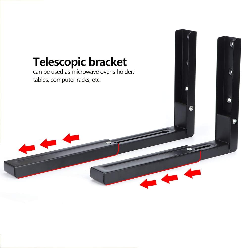 Micro Holder, Heavy Duty and Sturdy Brackets, Foldable Stretch Shelf Rack Micro Oven Wall Mot Bracket