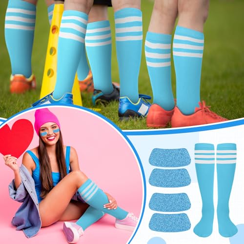 Image of Panitay 2 /12 /16 /24 Pairs Softball Soccer Socks Glitter Eye Black Stickers Team Spirit Accessories for Youth Women Sport Wear