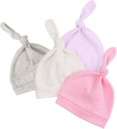 4-Pack Cotton Newborn Hat for Boys 