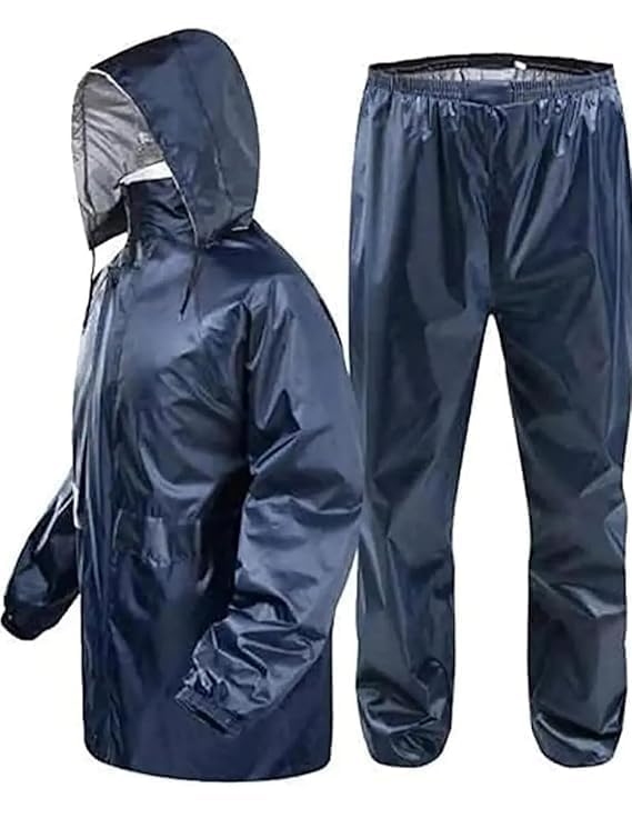 Men’s Heavy Duty Waterproof Raincoat Suit with Hood | Leak Proof Double Layer Polyester Rainwear Jacket & Trouser Set | Windproof Reusable Rain Suit for Bike Riding Travel Outdoor Work Men’s Heavy Duty Waterproof Raincoat Suit with Hood | Leak Proof Double Layer Polyester Rainwear Jacket & Trouser Set | Windproof Reusable Rain Suit for Bike Riding Travel Outdoor Work