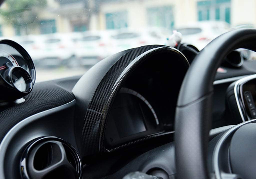 New Carbon Fiber Gauge Pod Cover Sticker for Smart fortwo 2015-2019 (1PC)
